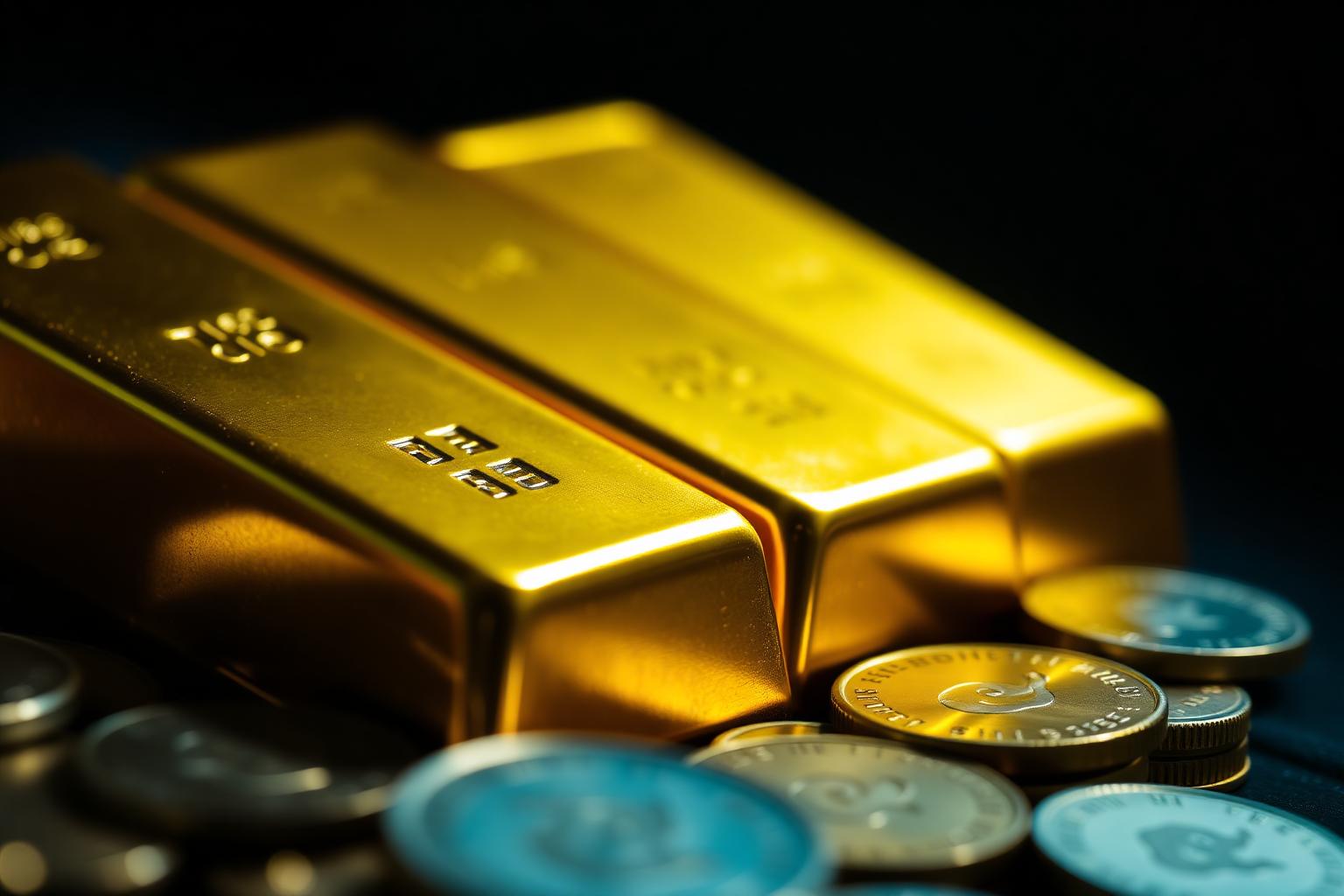 Gold bars, silver coins and commodity assets